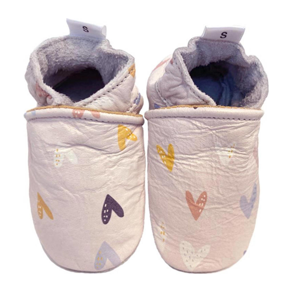 Roze meisjes Babysteps Boho Hearts leren babyslofjes met hartjes