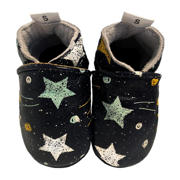 thumbnail: Zwarte jongens en meisjes Babysteps Doodle Stars leren babyslofjes