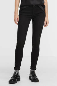 Zwarte dames My Essential Wardrobe skinny jeans Celina van stretchdenim met regular waist en rits- en knoopsluiting