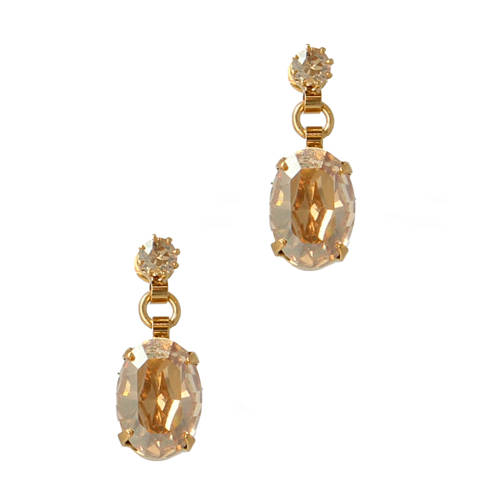 Otazu gold plated oorbellen met Swarovski kristallen Montana