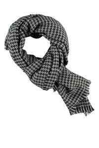 Sarlini sjaal met pied-de-poule print grijs/zwart, Grijs/zwart