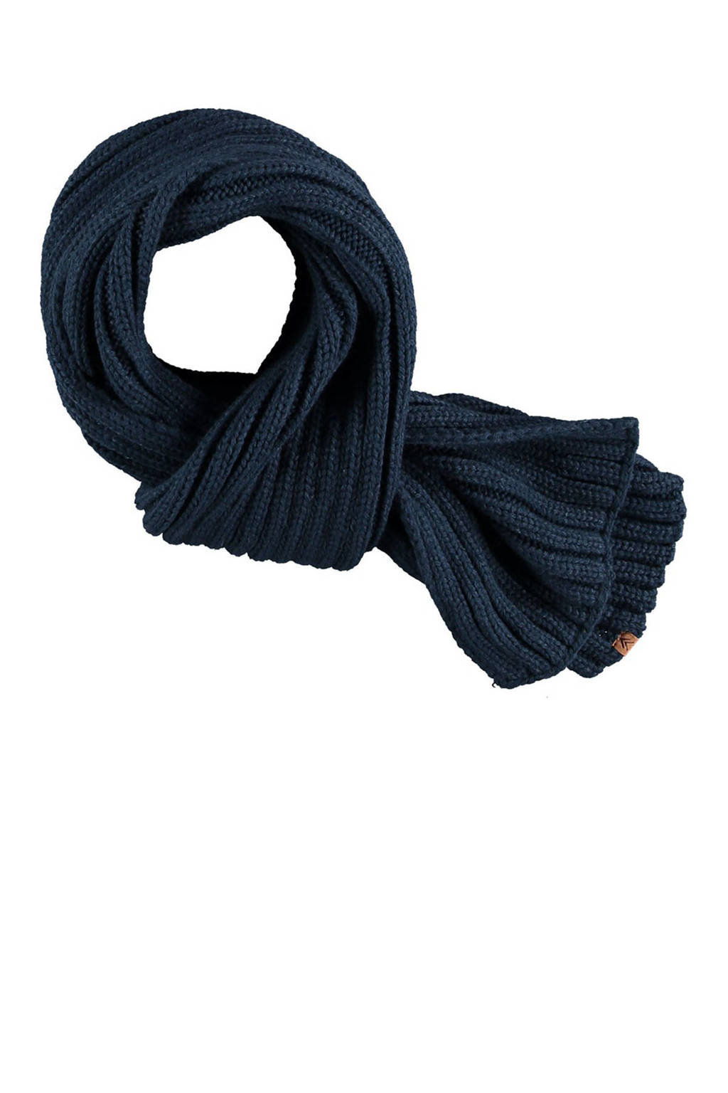 Sarlini sjaal rib gebreid donkerblauw, Donkerblauw