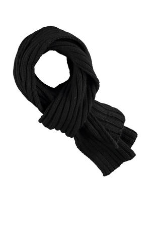 sjaal rib gebreid zwart