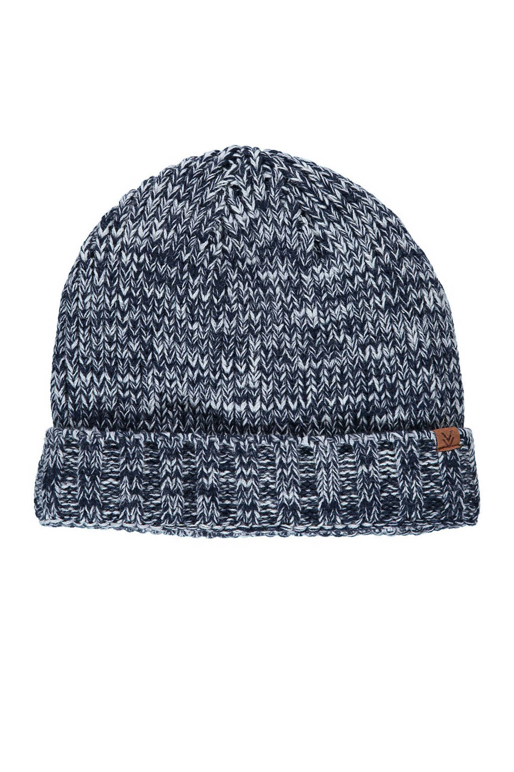 Sarlini muts blauw gemeleerd, Lichtblauw/donkerblauw