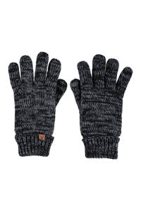 Sarlini handschoenen gemeleerd antraciet, Antraciet/zwart