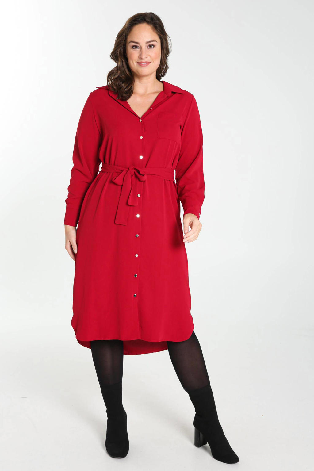 Stijlvolle Winddichte Blousejurk met Riem main image 1