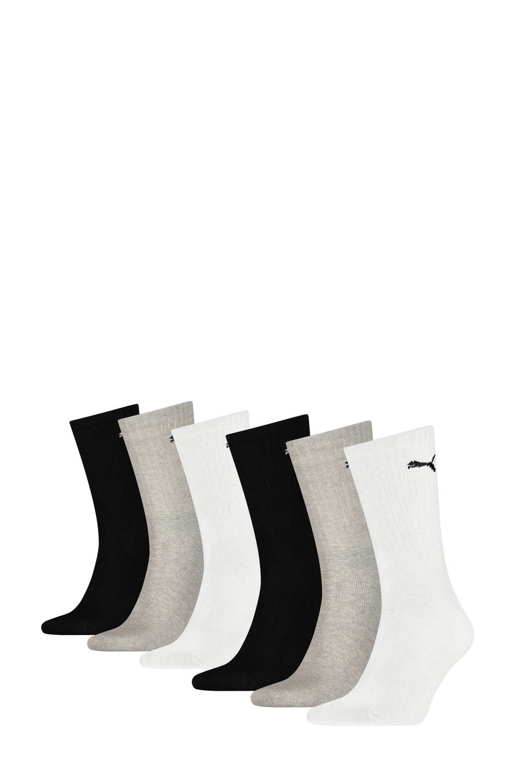 Puma sokken - set van 6 wit/zwart/grijs, Wit/zwart/grijs