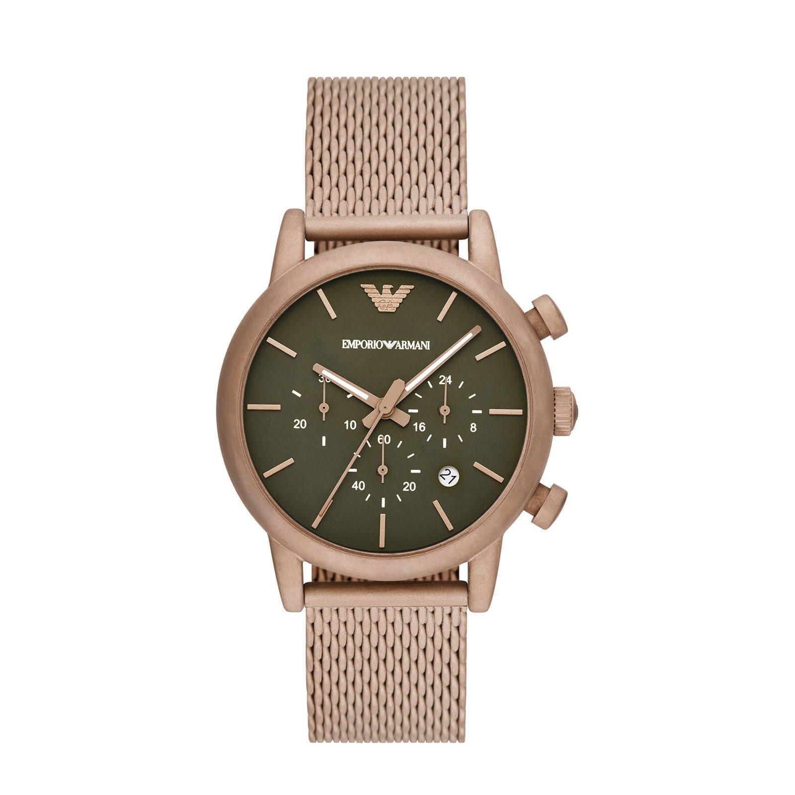 Emporio Armani horloge AR11428 taupe wehkamp