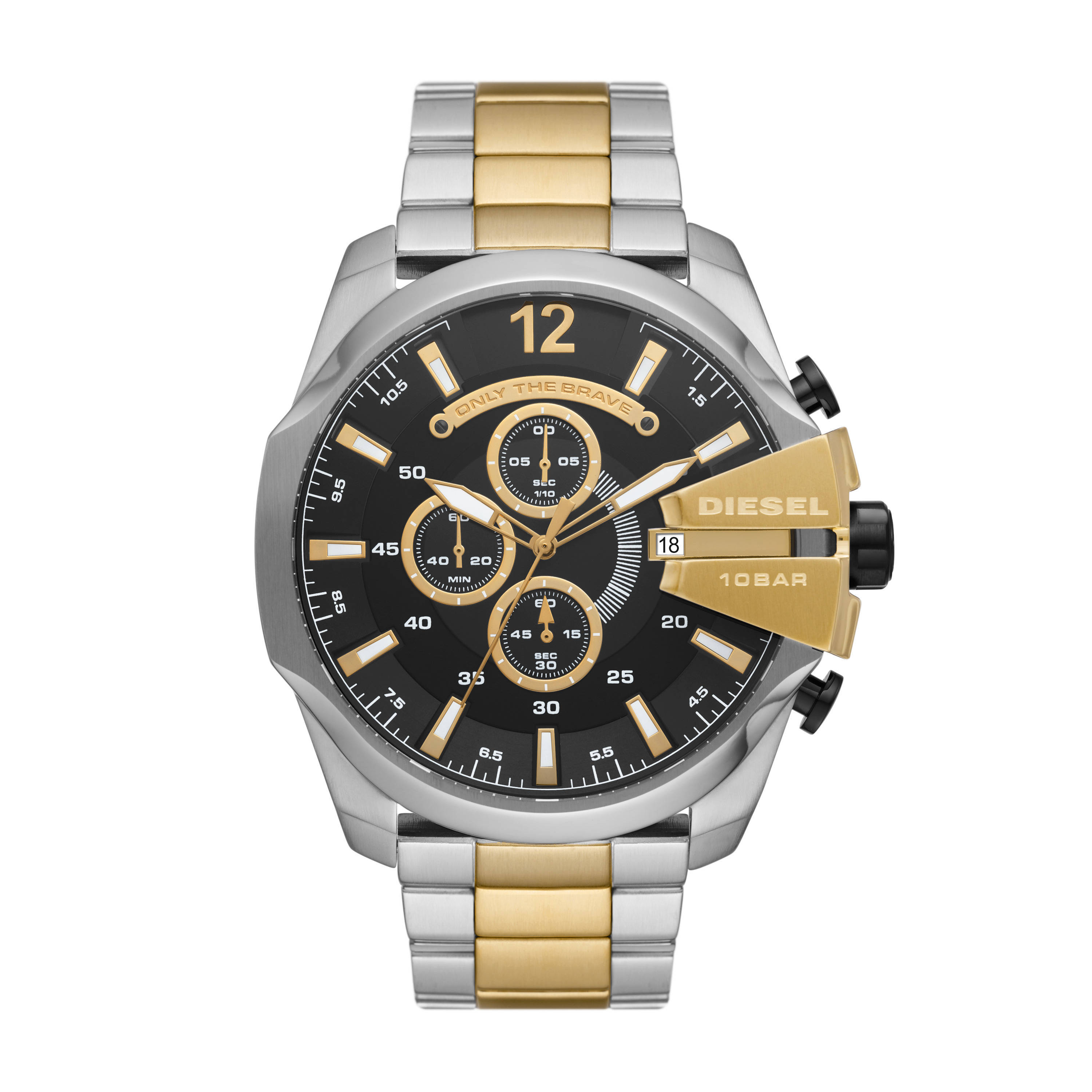 Diesel horloge DZ4581 Mega Chief Zilver, goud | wehkamp