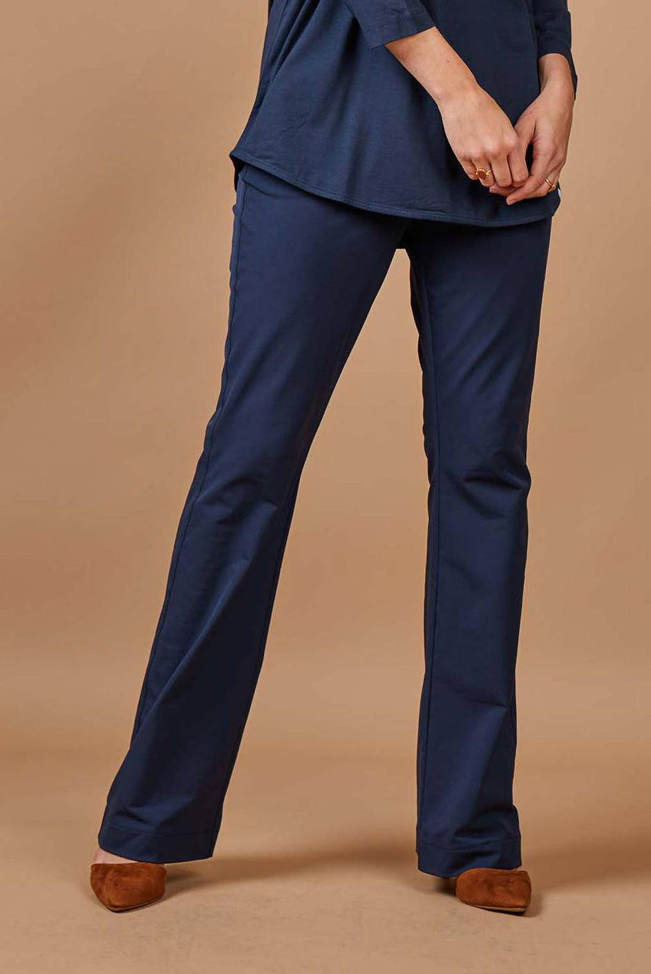 Rode flared broek travelstof - Eldano by Elizabetta