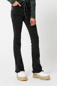 CoolCat Junior high waist flared jeans dark grey, Dark grey