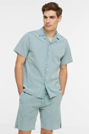 regular fit overhemd RRJulio met textuur mineral blue