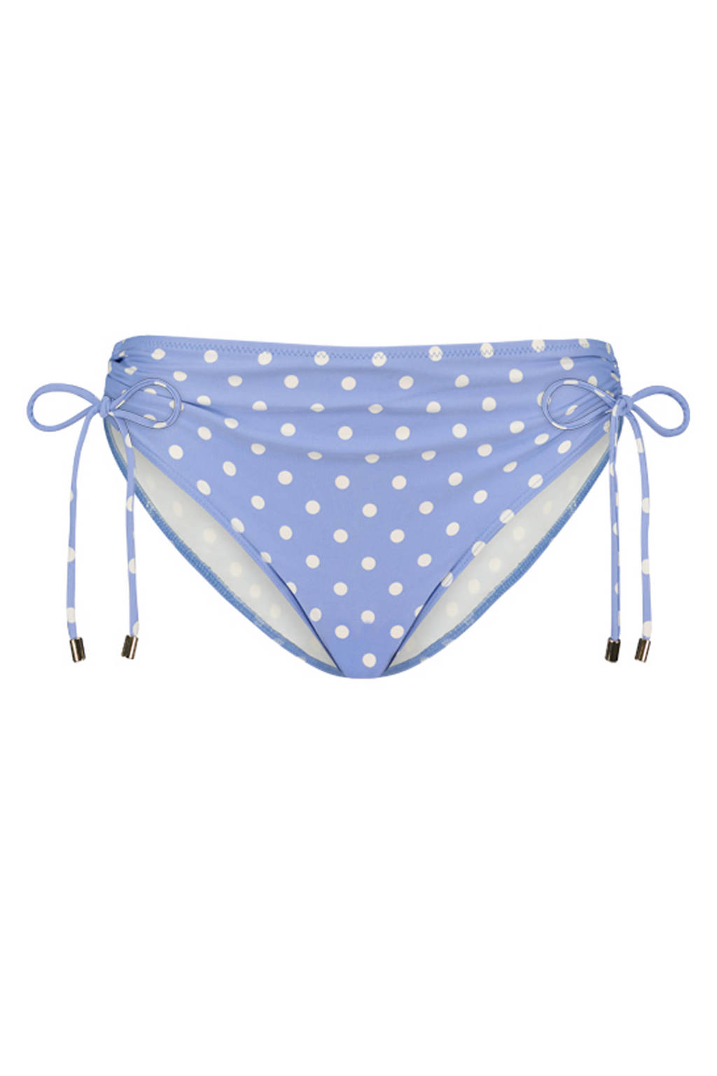 Cyell high waist bikinibroekje Just Dot lichtblauw/wit