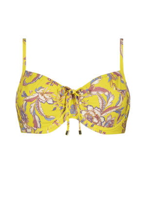 niet-voorgevormde beugel bikinitop Bali Batik geel/blauw/roze