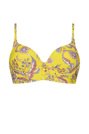 beugel bikinitop Bali Batik geel/blauw