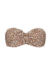 Cyell strapless bandeau bikinitop Leopard Love bruin/ecru, Bruin/ecru