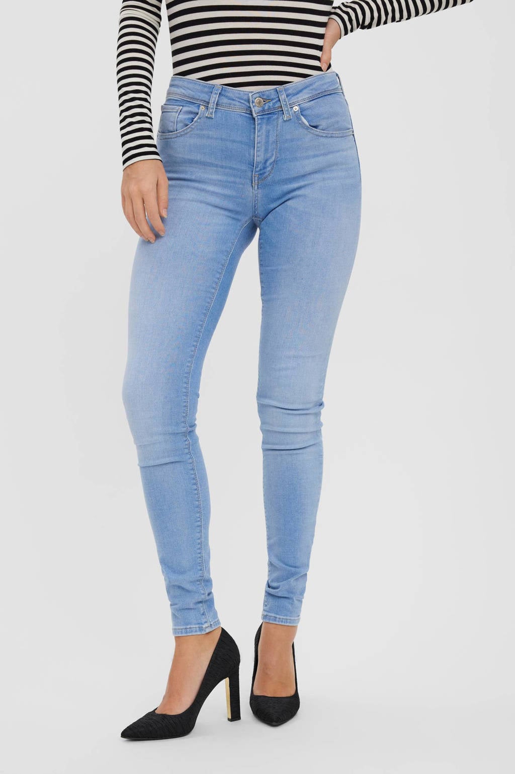 VERO MODA slim fit jeans VMLUX light blue denim