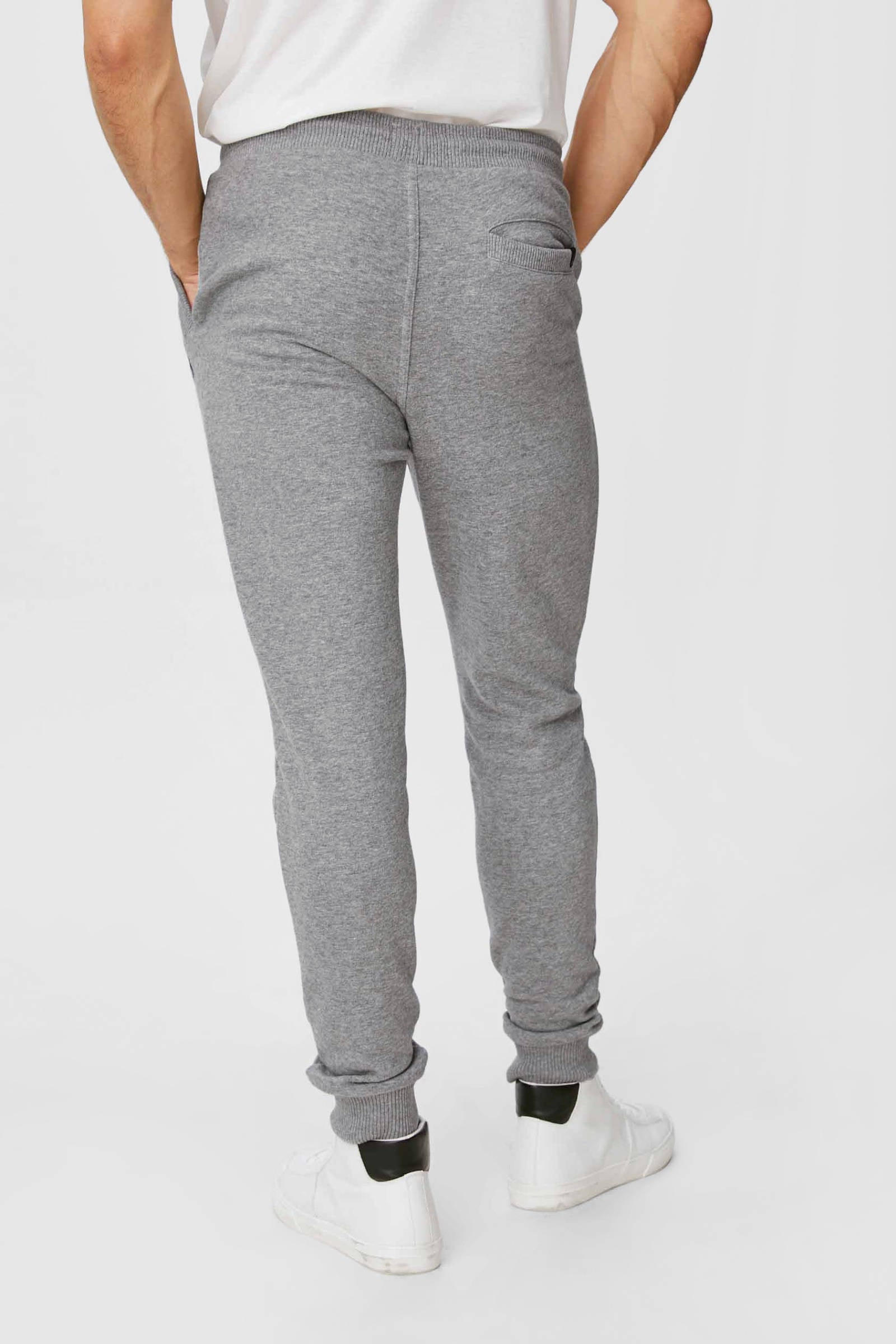 C\u0026A slim fit joggingbroek grijs | wehkamp