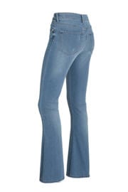 thumbnail: Blauwe dames Raizzed high waist flared jeans Sunrise van stretchdenim met rits- en knoopsluiting