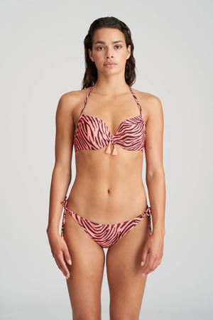 beugel bikinitop Zaragoza met zebraprint roze/donkerrood