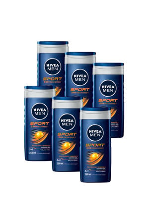 Sport douchegel - 6 x 250 ml - voordeelverpakking