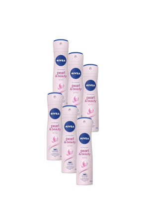 Pearl & Beauty deodorant spray - 6 x 150 ml - voordeelverpakking