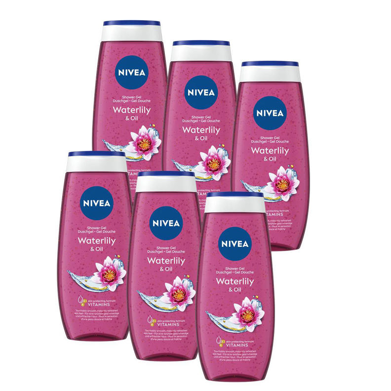 NIVEA Waterlily & Oil douchegel 6 x 250 ml voordeelverpakking wehkamp