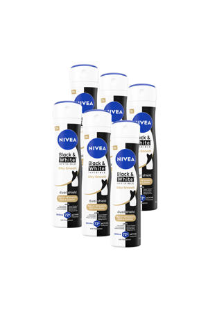 Black & White Silky Smooth deodorant spray - 6 x 150ml - voordeelverpaking