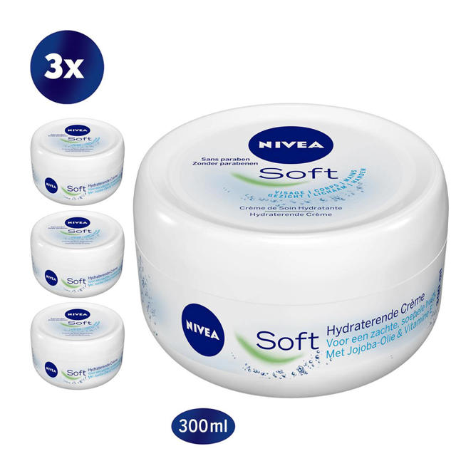 op gang brengen vrijheid spons NIVEA Crème Soft Pot bodycrème -3x 300 ml - voordeelverpakking | wehkamp
