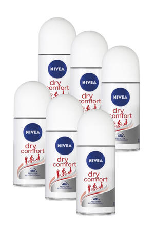 Dry Comfort anti-transpirant deodorant roller - 6 x 50 ml - Voordeelverpakking