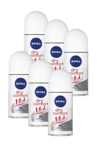NIVEA Dry Comfort anti-transpirant deodorant roller - 6 x 50 ml - Voordeelverpakking