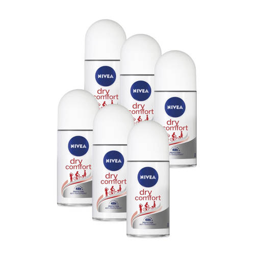 Wehkamp NIVEA Dry Comfort anti-transpirant deodorant roller - 6 x 50 ml - Voordeelverpakking aanbieding