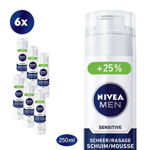 Wehkamp NIVEA Sensitive - 6 x 250 ml - Scheerschuim aanbieding