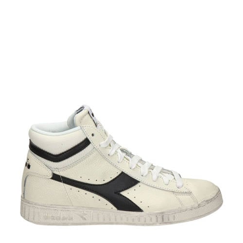 Diadora Diadora hoge leren sneakers off white/zwart afbeelding