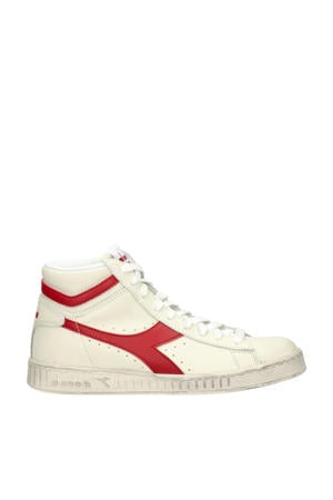 Diadora hoge leren sneakers off white/rood