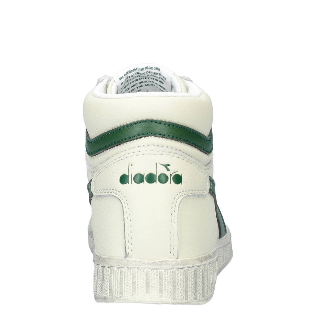 Diadora Diadora hoge leren sneakers off white/groen wehkamp
