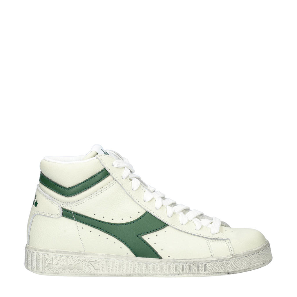 Off white en groene dames Diadora Diadora hoge leren sneakers met veters