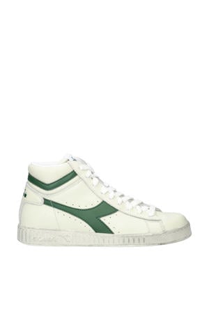 Diadora hoge leren sneakers off white/groen