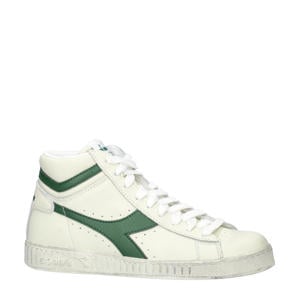 Game L High  hoge leren sneakers off white/groen