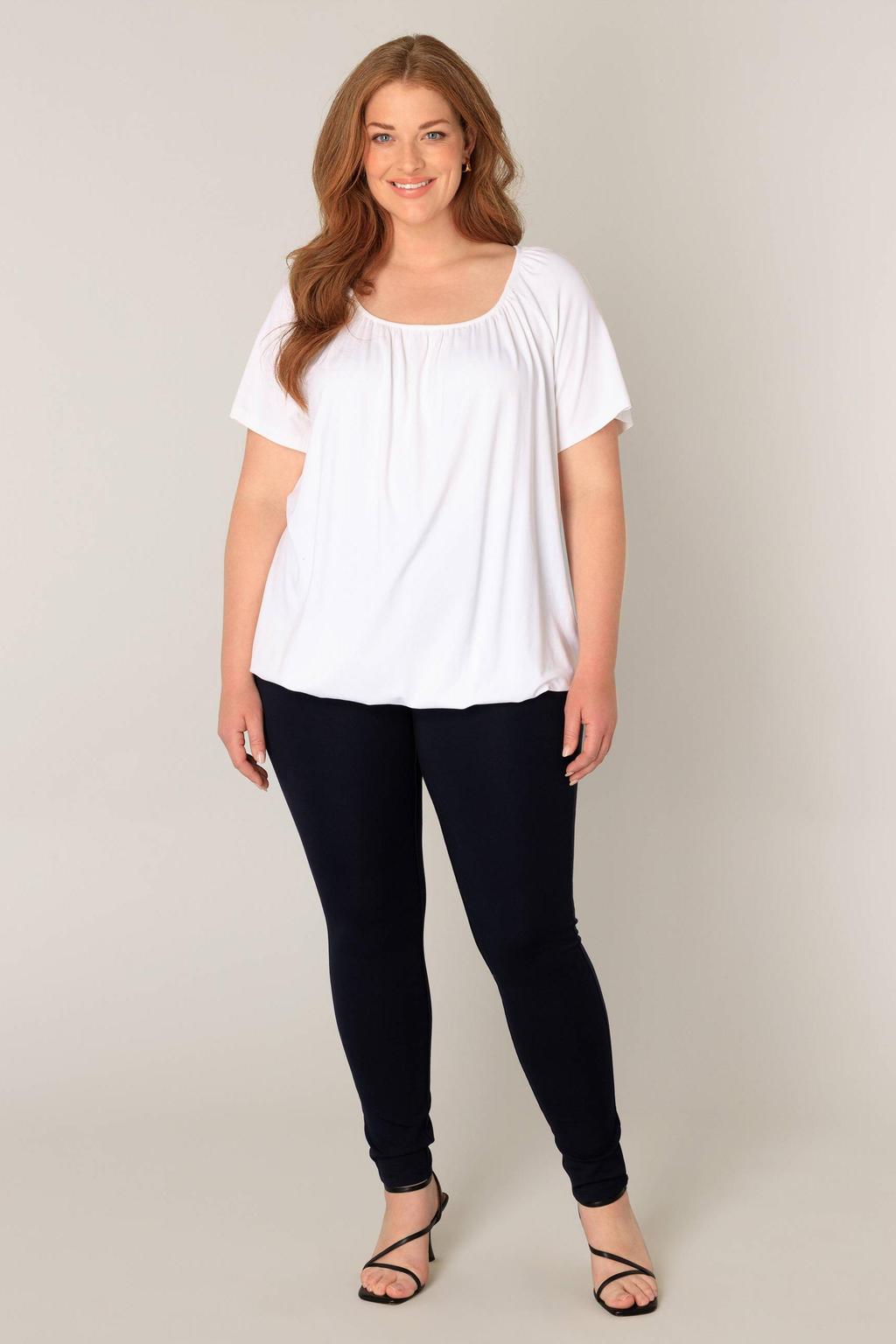 Base Level Curvy top Yoni met plooien wit