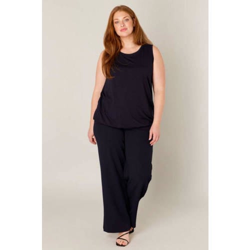 Base Level Curvy mouwloze top Yasmina donkerblauw afbeelding