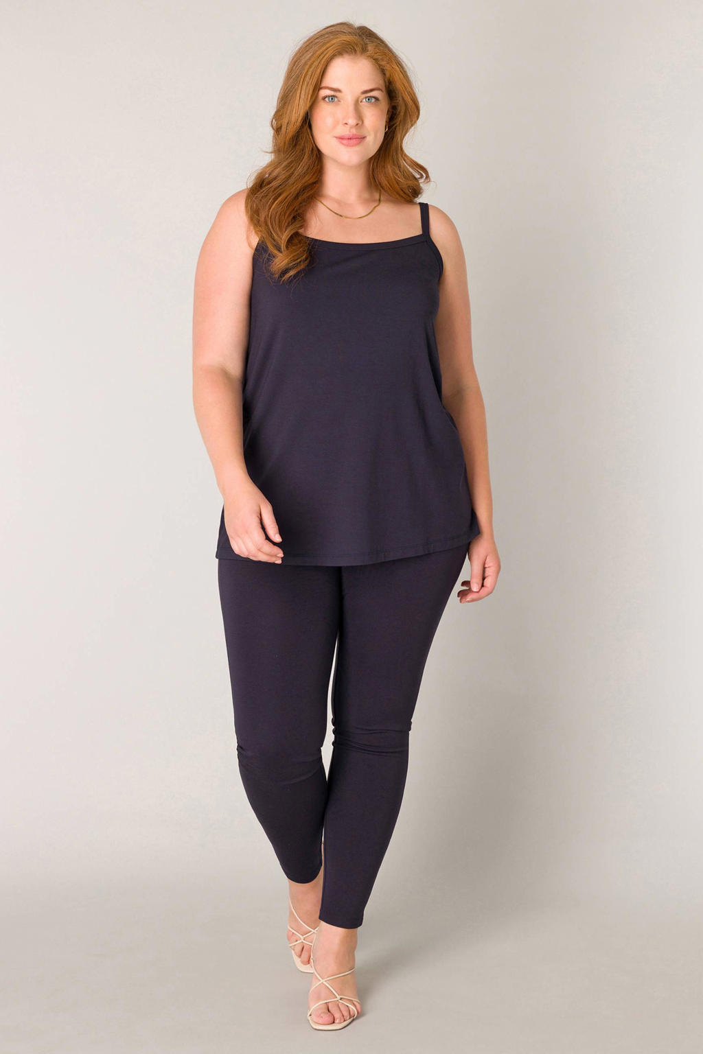 Base Level Curvy singlet Alexa donkerblauw