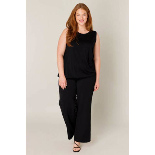 Base Level Curvy mouwloze top Yasmina zwart afbeelding