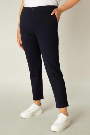 slim fit pantalon Angie donkerblauw
