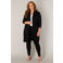 Base Level Curvy fijngebreid vest Ayla Long zwart