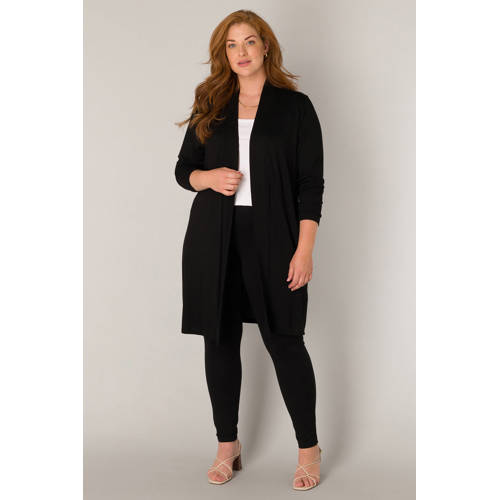 Base Level Curvy fijngebreid vest Ayla Long zwart afbeelding