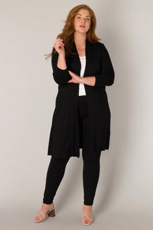 fijngebreid vest Ayla Long zwart