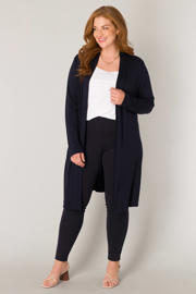 thumbnail: Base Level Curvy fijngebreid vest Ayla Long zwart