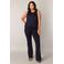 Base Level Curvy high waist flared tregging Allie donkerblauw