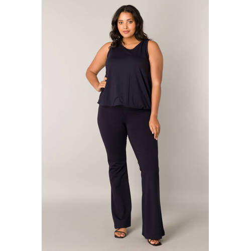 Base Level Curvy high waist flared tregging Allie donkerblauw afbeelding